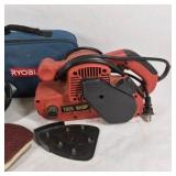Lot of Ryobi and Tool Shop Electric Sanders with Carry Bag