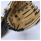 Lot of 2 Baseball Gloves Rawlings and Wilson Tan Black