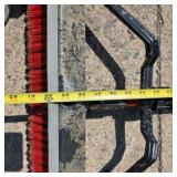 Lot of 2 Push Brooms with Red Handles and Wide Brush Heads