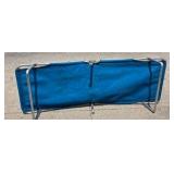 Blue Folding Camping Cot with Metal Frame