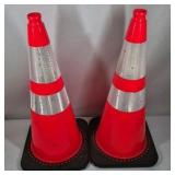 Lot of 2 Orange Reflective Traffic Cones