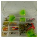 Lot of Fishing Lures, Spinnerbaits, Tackle Boxes, and Hooks