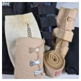 Lot of Knee Brace, Finger Splints, and Athletic Wraps