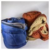 Lot of Coleman and Blue Sleeping Bags