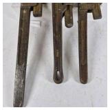 Lot of 3 Vintage Ridgid and Stillson Pipe Wrenches