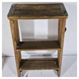 Lot of 2 Wooden Folding Step Ladders
