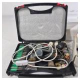 Lot of Rotary Tool Accessories, Charging Cables, and Small Electronics Parts