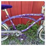 Purple Porta Cruiser Bicycle with Banana Seat