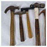 Lot of 10 Assorted Hammers Wood Handle Claw Ball Peen Masonry Tools