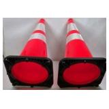 Lot of 2 Orange Reflective Traffic Cones