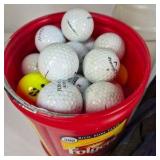 Lot of Golf Balls, Range Bag, and Golf Ball Shag Tube