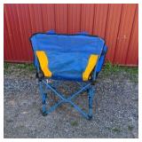 Blue Yellow Folding Lounge Chair with Footrest