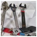 Lot of Assorted Adjustable Wrenches and Locking Pliers