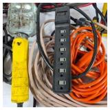 Lot of Extension Cords, Power Strips, and Work Lights