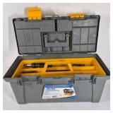 Lot of 2 Rimax Plastic Tool Boxes with Assorted Tools and Hardware