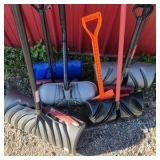 Lot of Assorted Snow Shovels and Pushers