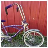 Purple Porta Cruiser Bicycle with Banana Seat