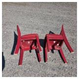 2 small red chairs 132