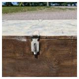 Vintage Wooden Storage Trunk with Metal Hardware