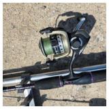 Lot of 2 Fishing Rods with Spinning Reels and Rod Holder