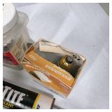 Assorted Household Hardware Electrical Supplies and Caulk Lot