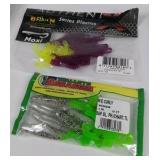 Lot of Fishing Lures, Soft Baits, Line, and Tackle Box