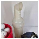 Lot of Golf Balls, Range Bag, and Golf Ball Shag Tube
