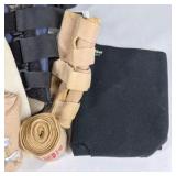 Lot of Knee Brace, Finger Splints, and Athletic Wraps