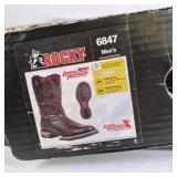 Lot of Rocky Western Boots, Roper Bag, Cowboy Hats, and Western Accessories