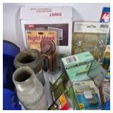 Lot of Assorted Hardware, Adhesives, Fasteners, Flashlights, and Shop Supplies