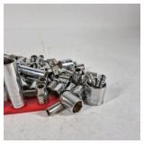 Lot of Assorted Chrome Sockets and Socket Accessories