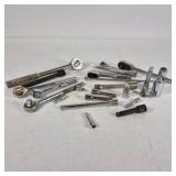 Lot of Assorted Ratchets, Socket Extensions, and Adapters