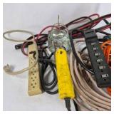 Lot of Extension Cords, Power Strips, and Work Lights