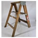 Lot of 2 Wooden Folding Step Ladders