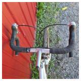 Vintage White Tandem Road Bicycle with Drop Handlebars