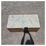 Vintage Wooden Storage Trunk with Metal Hardware