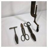 Lot of Vintage Hand Tools with Ratcheting Jack Bar and Cutters