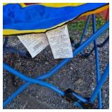 Blue Yellow Folding Lounge Chair with Footrest