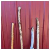 Lot of 5 Natural Wood Walking Sticks and Canes