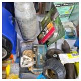 Lot of Assorted Hardware, Adhesives, Fasteners, Flashlights, and Shop Supplies