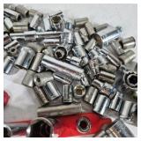 Lot of Assorted Chrome Sockets and Socket Accessories