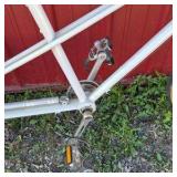 Vintage White Tandem Road Bicycle with Drop Handlebars