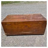 Wood Storage Chest Trunk with Hinged Lid