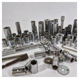 Large Lot of Assorted Sockets Ratchets Extensions and Socket Wrench Tools