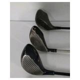 Gray Stand Golf Bag with Ping Irons and Mixed Clubs