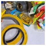 Lot of Assorted Hardware, Adhesives, Fasteners, Flashlights, and Shop Supplies