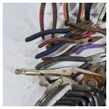Lot of Assorted Pliers, Locking Pliers, and Hex Key Sets