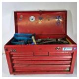 Lot of 2 Metal Tool Boxes with Assorted Hand Tools
