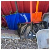 Lot of Assorted Snow Shovels and Pushers
