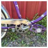 Purple Porta Cruiser Bicycle with Banana Seat